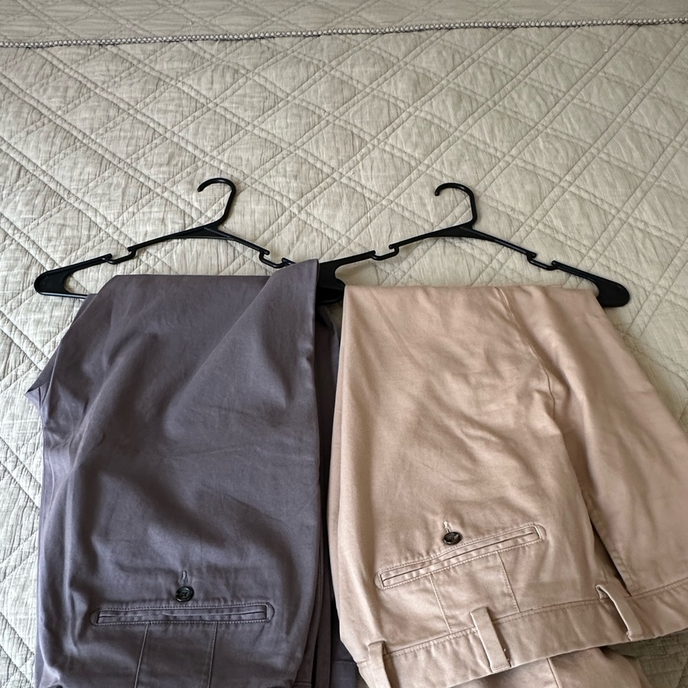 Two Johnson Murphy Chinos khaki and charcoal gray pants. $25 each